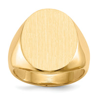 14k 15.5x19.0mm Closed Back Mens Signet Ring-RS108