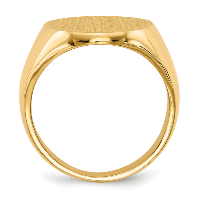 14k 16.0x20.5mm Closed Back Mens Signet Ring-RS109