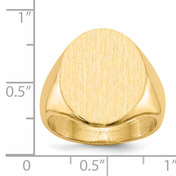 14k 16.0x20.5mm Closed Back Mens Signet Ring-RS109