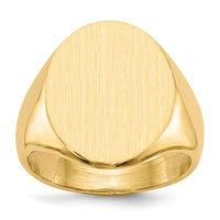 14k 16.0x20.5mm Closed Back Mens Signet Ring-RS109