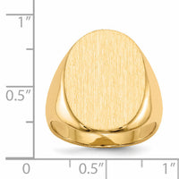 14k 16.0 x21.5mm Closed Back Mens Signet Ring-RS110