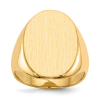 14k 16.0 x21.5mm Closed Back Mens Signet Ring-RS110
