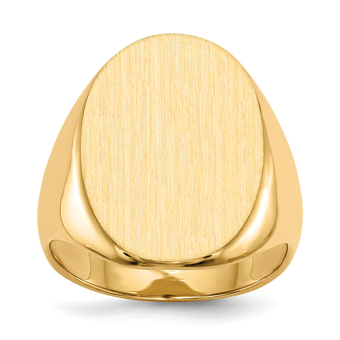 14k 16.0 x21.5mm Closed Back Mens Signet Ring-RS110