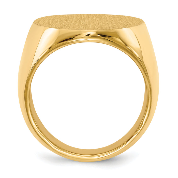 14k 19.0x26.5mm Closed Back Mens Signet Ring-RS111