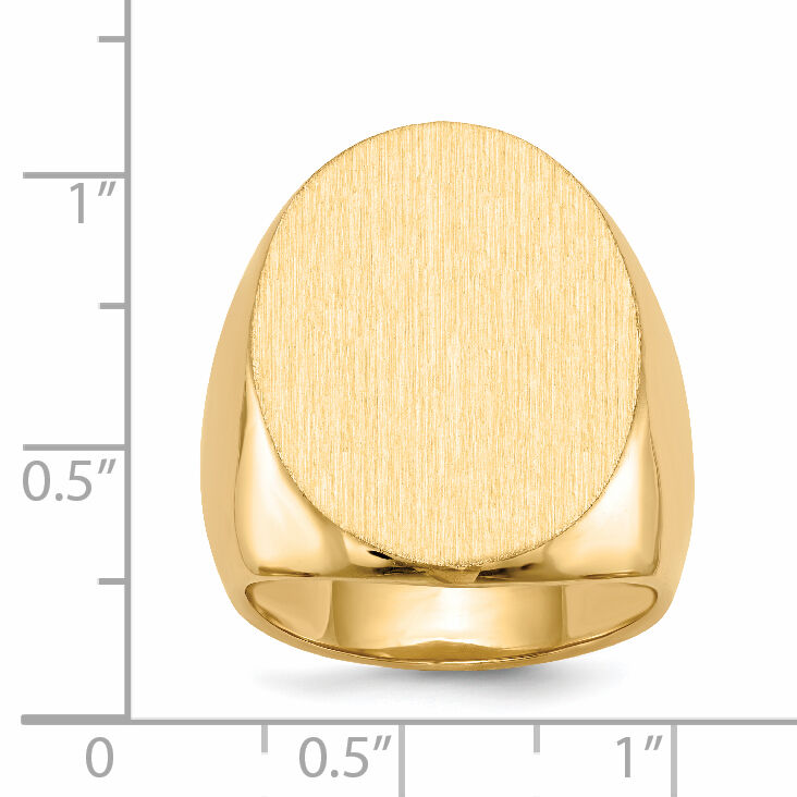 14k 19.0x26.5mm Closed Back Mens Signet Ring-RS111