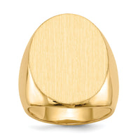 14k 19.0x26.5mm Closed Back Mens Signet Ring-RS111