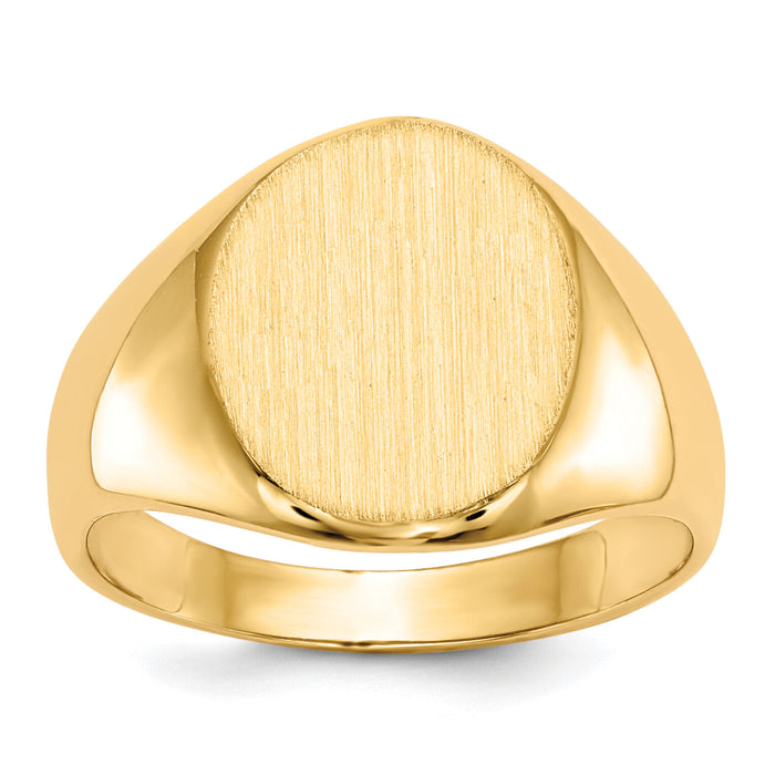 14k 11.0x12.5mm Open Back Signet Ring-RS114