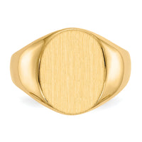 14k 12.5x16.0mm Open Back Mens Signet Ring-RS117