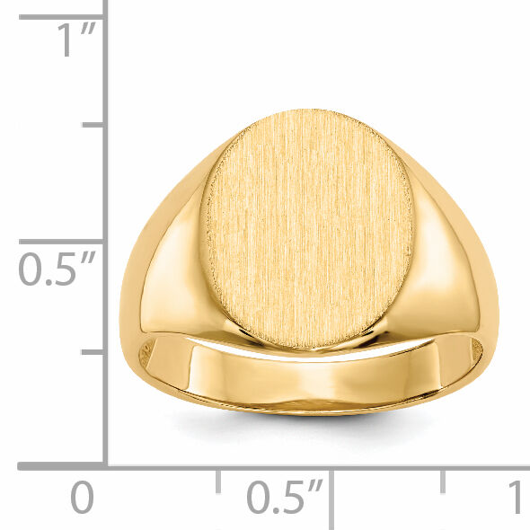 14k 12.5x16.0mm Open Back Mens Signet Ring-RS117