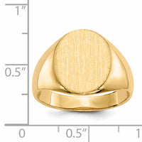 14k 12.5x16.0mm Open Back Mens Signet Ring-RS117