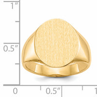 14k 14.0x18.0mm Open Back Mens Signet Ring-RS118