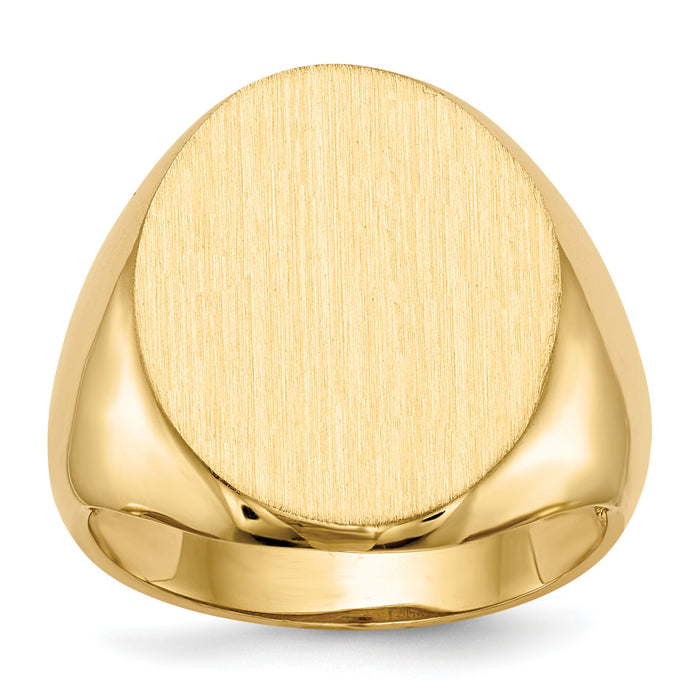 14k 16.5x20.0mm Open Back Mens Signet Ring-RS120