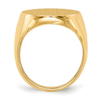 14k 18.0x22.0mm Open Back Mens Signet Ring-RS121