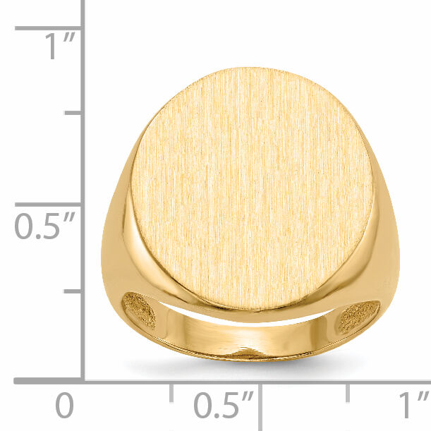 14k 18.0x22.0mm Open Back Mens Signet Ring-RS121