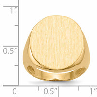 14k 18.0x22.0mm Open Back Mens Signet Ring-RS121