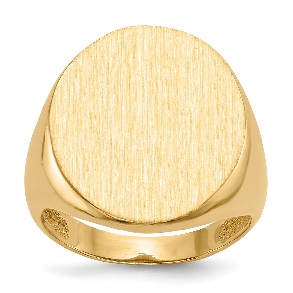 14k 18.0x22.0mm Open Back Mens Signet Ring-RS121