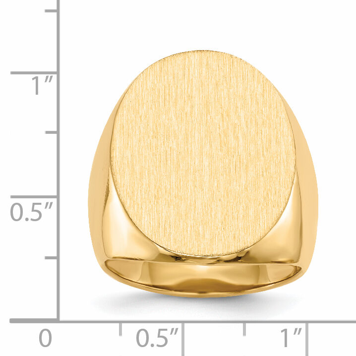 14k 19.0x26.5mm Open Back Mens Signet Ring-RS122