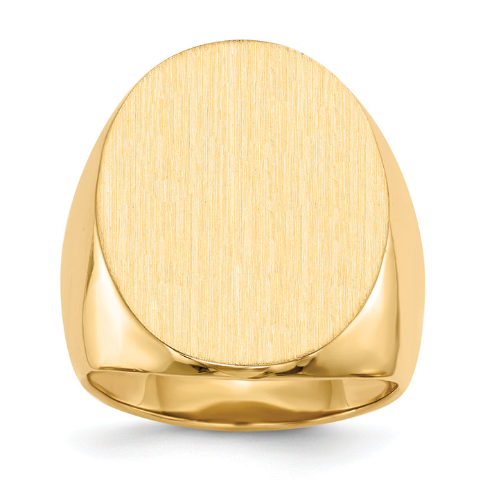 14k 19.0x26.5mm Open Back Mens Signet Ring-RS122