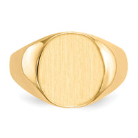 14k 13.5x15.0mm Closed Back Mens Signet Ring-RS123