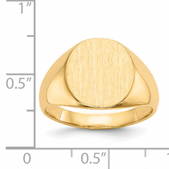 14k 13.5x15.0mm Closed Back Mens Signet Ring-RS123