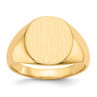 14k 13.5x15.0mm Closed Back Mens Signet Ring-RS123