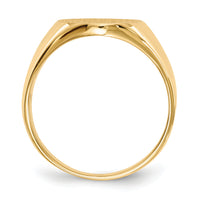 14k 13.0x14.0mm Closed Back Mens Signet Ring-RS124