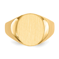 14k 13.0x14.0mm Closed Back Mens Signet Ring-RS124