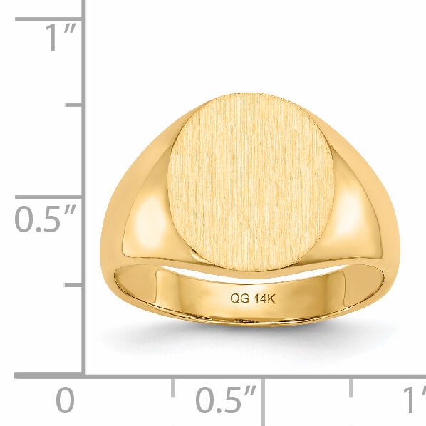 14k 13.0x14.0mm Closed Back Mens Signet Ring-RS124