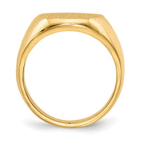 14k 14.5x17.5mm Closed Back Mens Signet Ring-RS126
