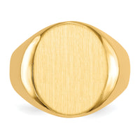 14k 14.5x17.5mm Closed Back Mens Signet Ring-RS126