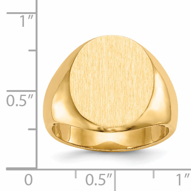 14k 14.5x17.5mm Closed Back Mens Signet Ring-RS126