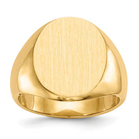 14k 14.5x17.5mm Closed Back Mens Signet Ring-RS126