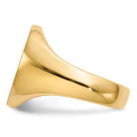 14k 14.0x17.5mm Closed Back Mens Signet Ring-RS127