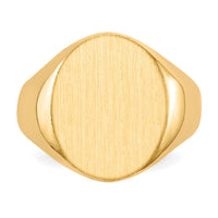 14k 14.0x17.5mm Closed Back Mens Signet Ring-RS127