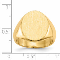 14k 14.0x17.5mm Closed Back Mens Signet Ring-RS127