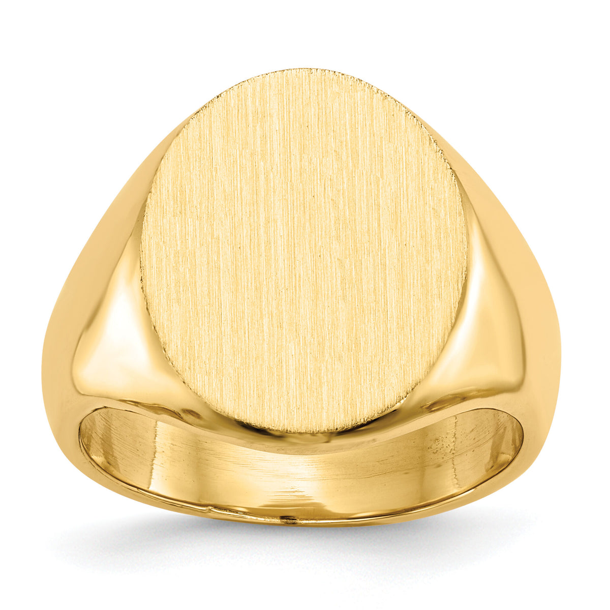 14k 14.0x17.5mm Closed Back Mens Signet Ring-RS127