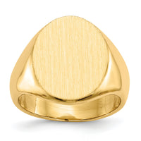 14k 14.0x17.5mm Closed Back Mens Signet Ring-RS127
