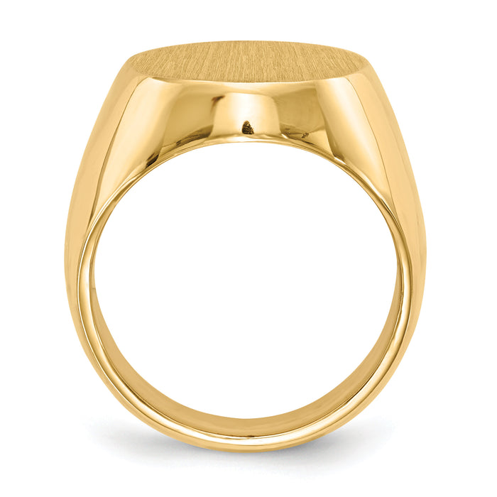 14k 16.0x18.5mm Closed Back Mens Signet Ring-RS128