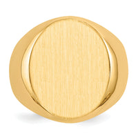 14k 16.0x18.5mm Closed Back Mens Signet Ring-RS128