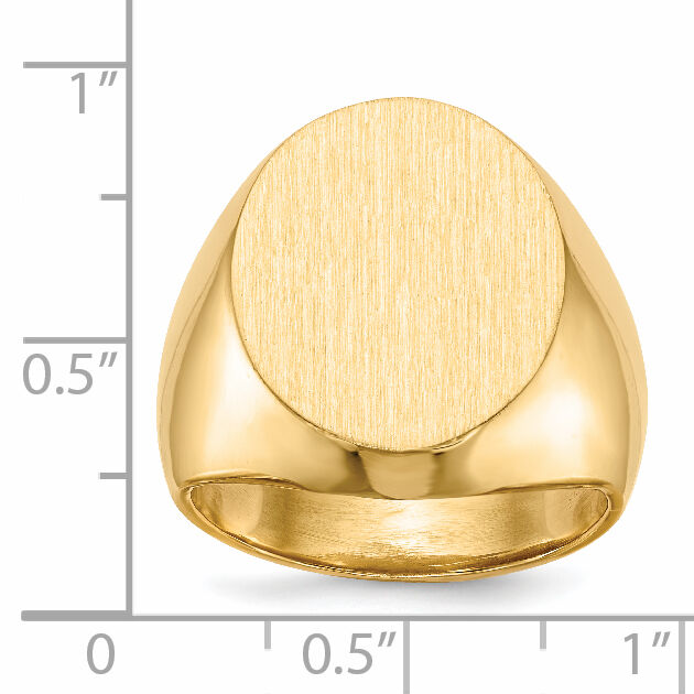 14k 16.0x18.5mm Closed Back Mens Signet Ring-RS128