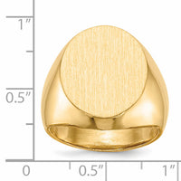14k 16.0x18.5mm Closed Back Mens Signet Ring-RS128