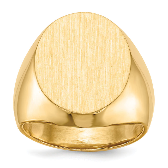 14k 16.0x18.5mm Closed Back Mens Signet Ring-RS128