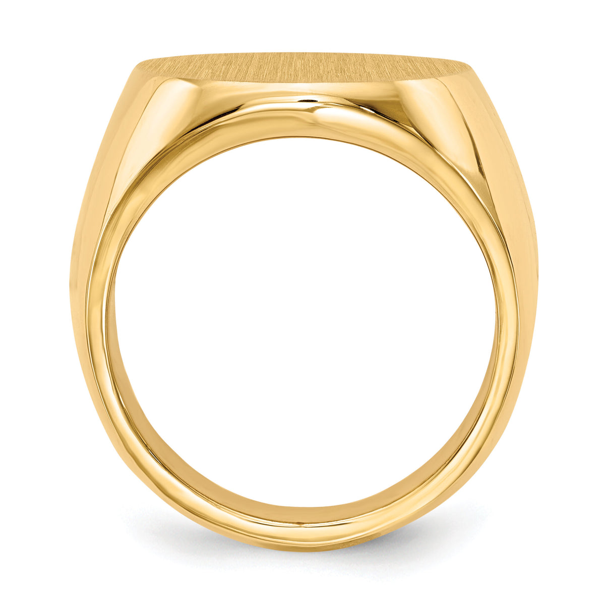 14k 17.5x19.5mm Closed Back Mens Signet Ring-RS129