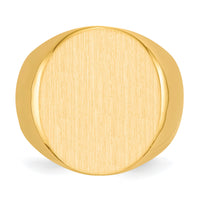 14k 17.5x19.5mm Closed Back Mens Signet Ring-RS129