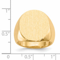 14k 17.5x19.5mm Closed Back Mens Signet Ring-RS129