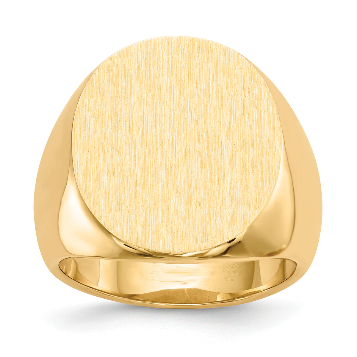 14k 17.5x19.5mm Closed Back Mens Signet Ring-RS129