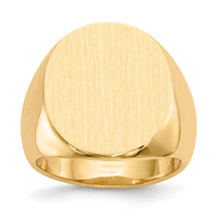 14k 17.5x19.5mm Closed Back Mens Signet Ring-RS129