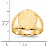 14k 12.0x14.5mm Open Back Mens Signet Ring-RS131