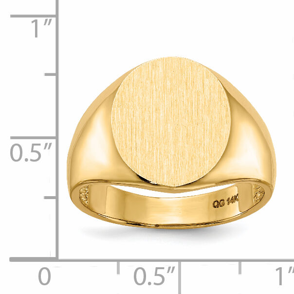14k 13.5mm x 15.0mm Open Back Mens Signet Ring-RS132