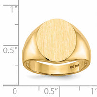 14k 13.5mm x 15.0mm Open Back Mens Signet Ring-RS132